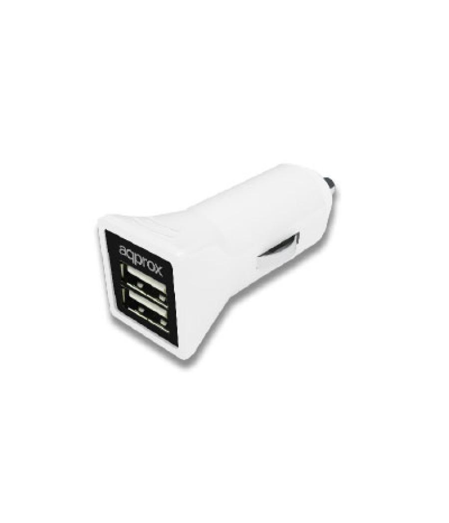 Cargador de coche approx 2 usb 5v/3,1 ah color blanco appusbcar31w