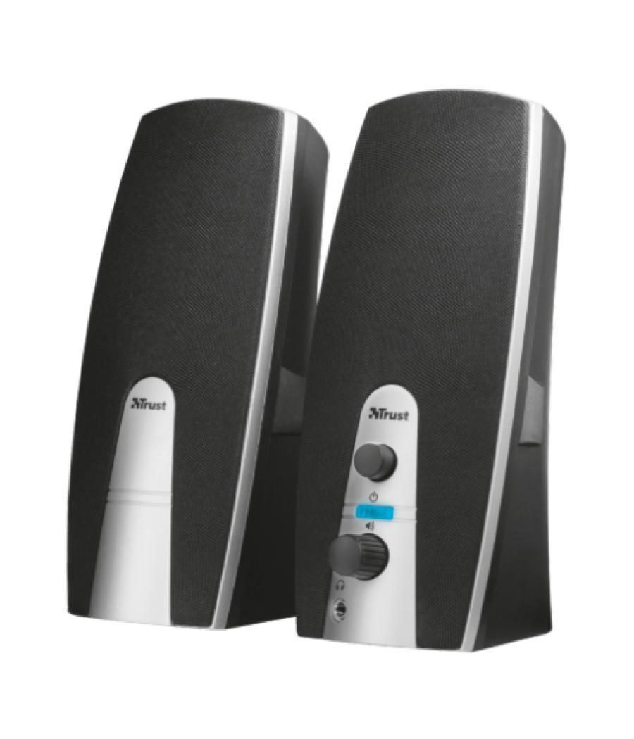 Altavoces 2.0 trust 2.0 mila 5w rms 10w max autoalimentado usb conexion frontal auriculares negro 16697