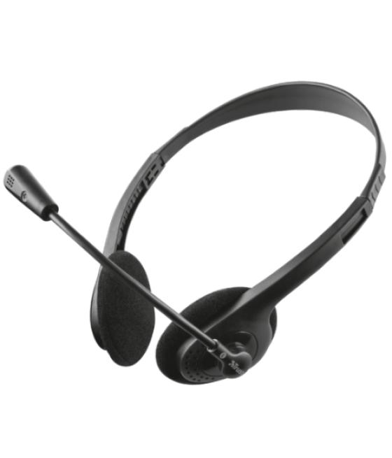 Headset trust primo microfono incorporado - control de volumen - conector 3.5mm negro 21665