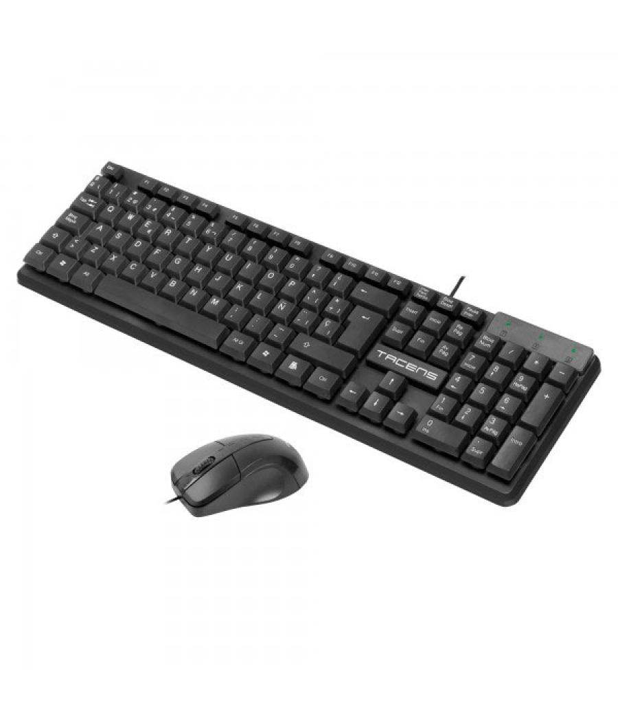 Pack teclado y mouse tacens anima acp0 teclado multimedia usb y mouse usb 1200dpi color negro