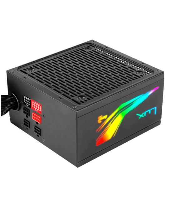 Fuente alimentacion aerocool lux rgb 550w, certificado 80 plus bronze, modular , pfc activo, vent. 12x12cm iluminacion rgb-a (ad