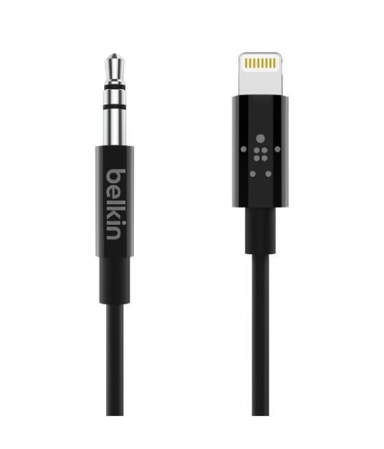 Cable de audio belkin av10172bt06-blk de 3,5mm con conector lightning 1,8m color negro