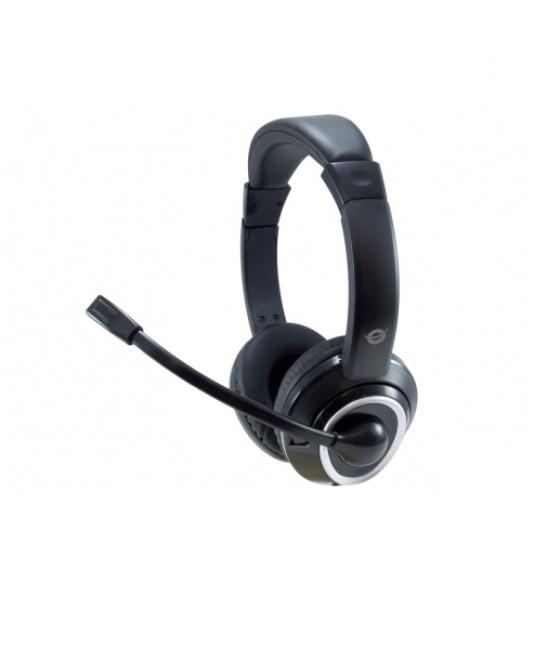 Headset conceptronic polona usb microfono flexible control de volumen color negro / blanco