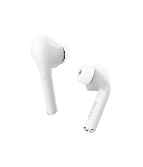 Auricular bluetooth trust nika touch tactil base recargable color blanco 23705