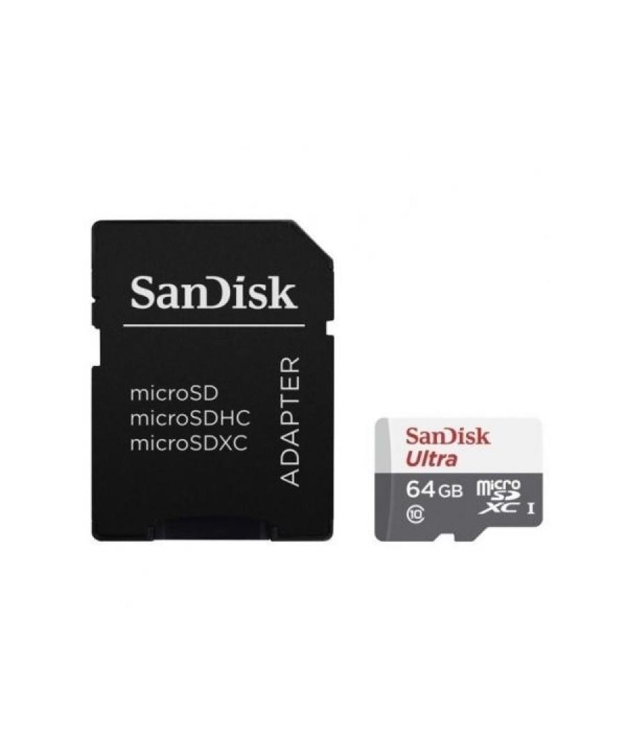 Memoria sd micro 64gb sandisk ultra® microsdxc + sd adapter 100mb/s class 10 uhs-i sdsqunr-064g-gn3ma