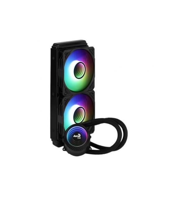 Sistema de refrigeracion liquida aerocool mirage l240 black 2x12cm infinity mirror rgb-a (adressable) tpd 400w para procesadores