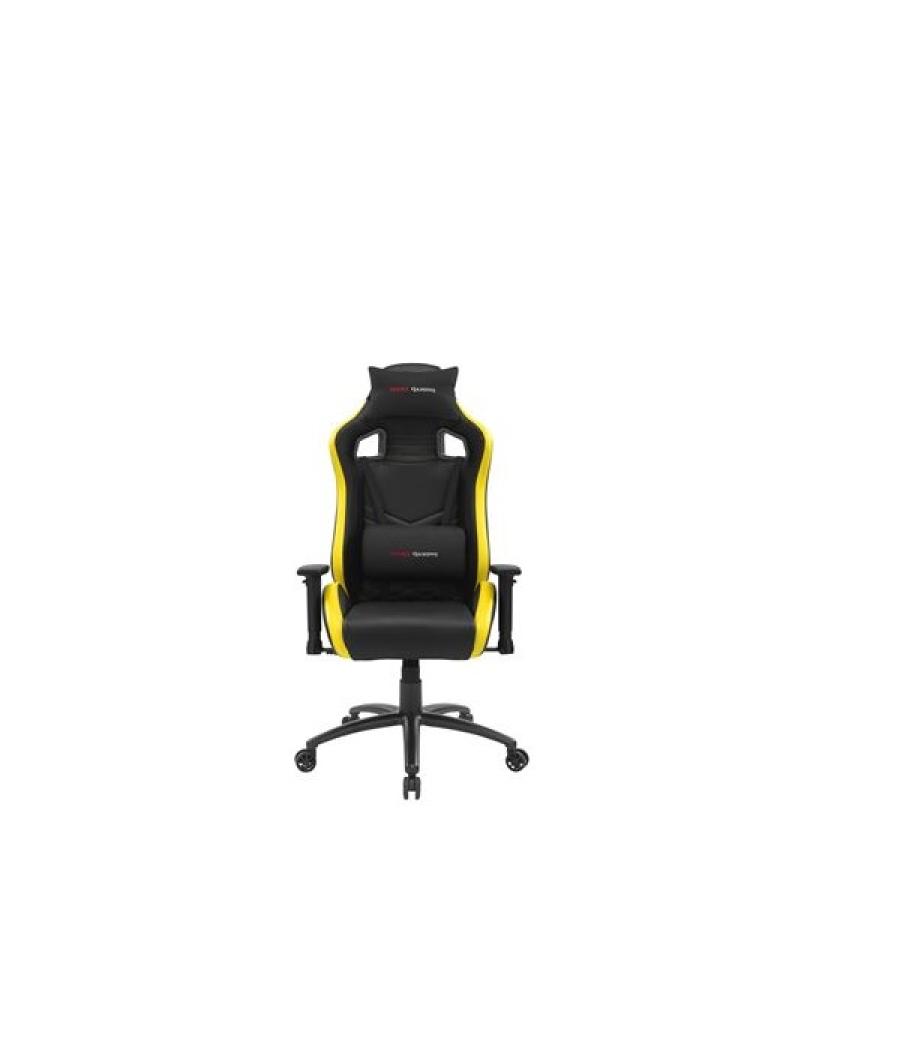 Silla gamer mars gaming mgcx neo negra con detalle amarillo brazos regulables en altura transpirable air-tech pro reclinable 180