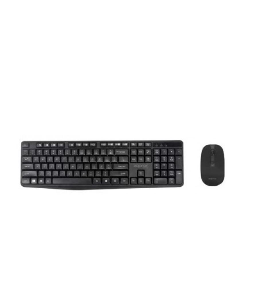 Pack teclado y mouse wireless approx mx335 2.4ghz usb approx color negro