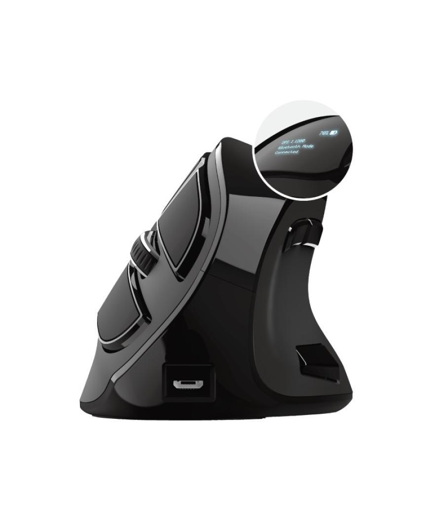 Mouse trust wireless ergo voxx recargable dise¥o vertical 1200-2400dpi 9 botones 23731