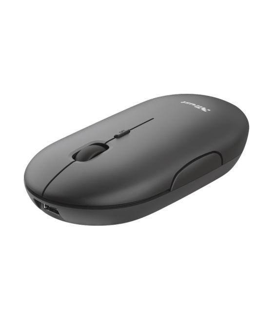 Mouse trust wireless puck recargable- ultrafino - botones silenciosos- 800/1200/1600dpi - receptor micro usb color negro 24059