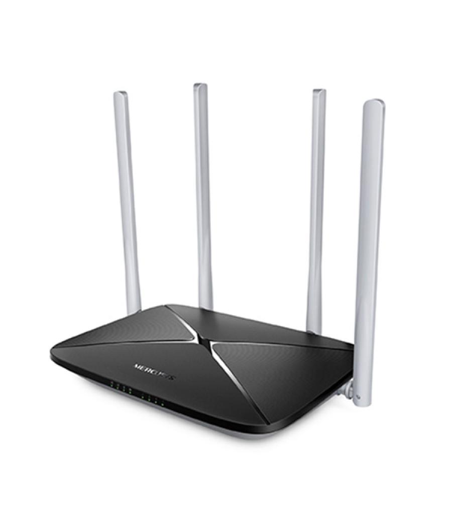 Router wifi ac dualband mercusys ac12 wifi ac1200 4 puertos lan 1 puerto wan 4 antenas de 5dbi