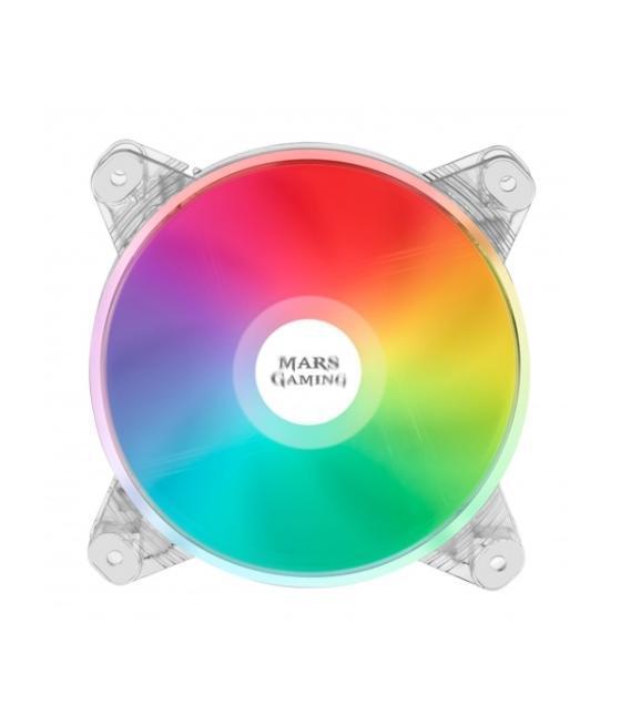 Ventilador interno mars gaming mfd transparente 12x12cm iluminacion dual chroma rgb ultra silencioso 14db conectividad total sis