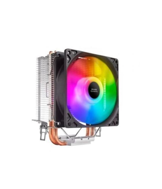 Ventilador con disipador para cpu mars gaming mcpu argb aluminio con base de cobre 2 heatpipes hct tpd 130w ventilador de 90mm s