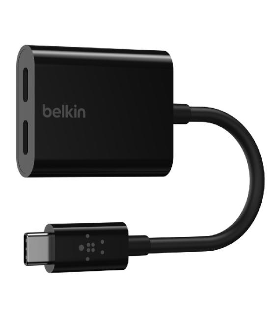 Adaptador belkin f7u081btblk usb-c de audio y carga color negro