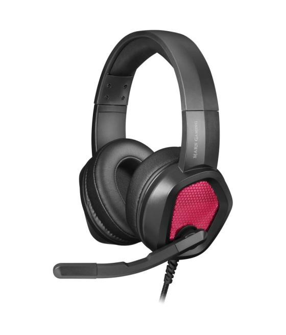 Headset mars gaming mh320 black hi-fi ultra-bass 3d jack 3.5mm iluminacion rgb flow (alimentada por usb) micro con cancelacion d