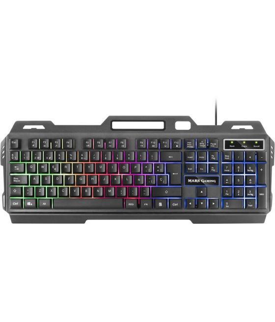 Teclado mars gaming mk120 black anti-ghosting iluminacion frgb acabado en aluminio de alta calidad