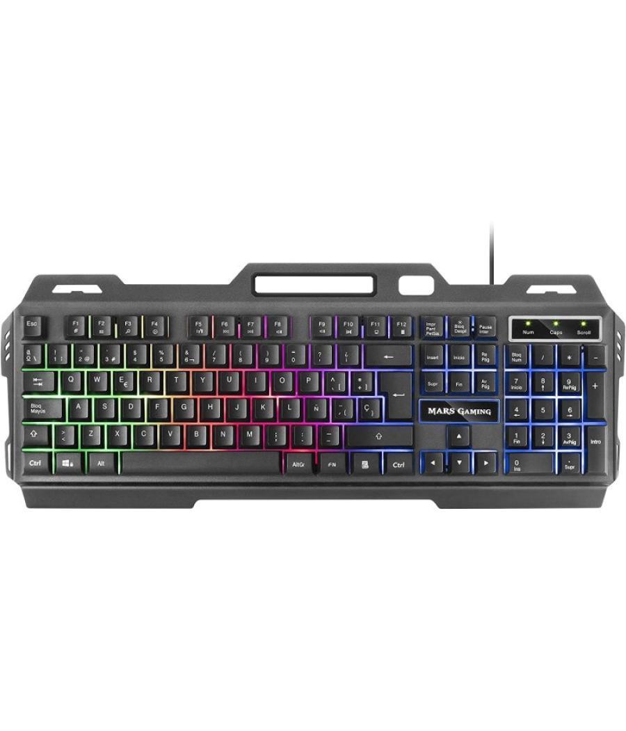 Teclado mars gaming mk120 black anti-ghosting iluminacion frgb acabado en aluminio de alta calidad