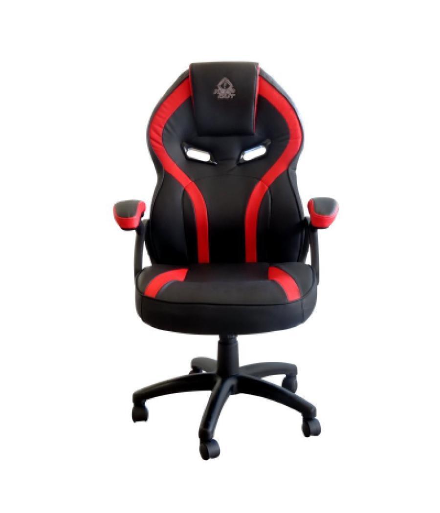 Silla gamer keep out xs200 negra con detalle rojo espuma de alta densidad reposabrazos fijos
