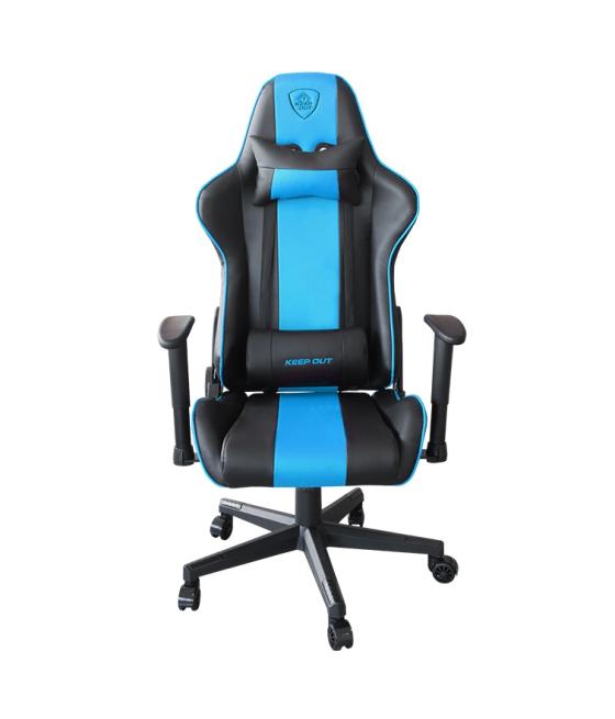 Silla gamer pro keep out xspro-racing black detalle blue t reposabrazos 2d cojin lumbar y cervical