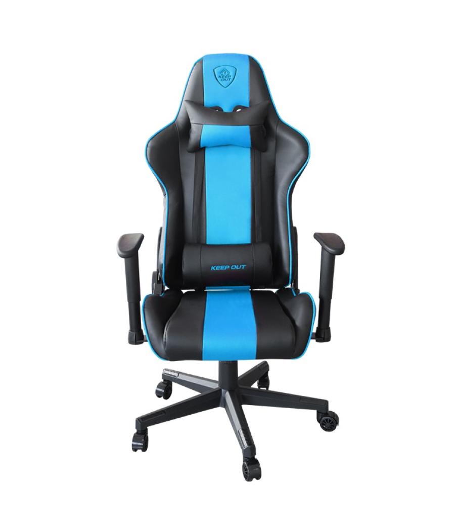 Silla gamer pro keep out xspro-racing black detalle blue t reposabrazos 2d cojin lumbar y cervical