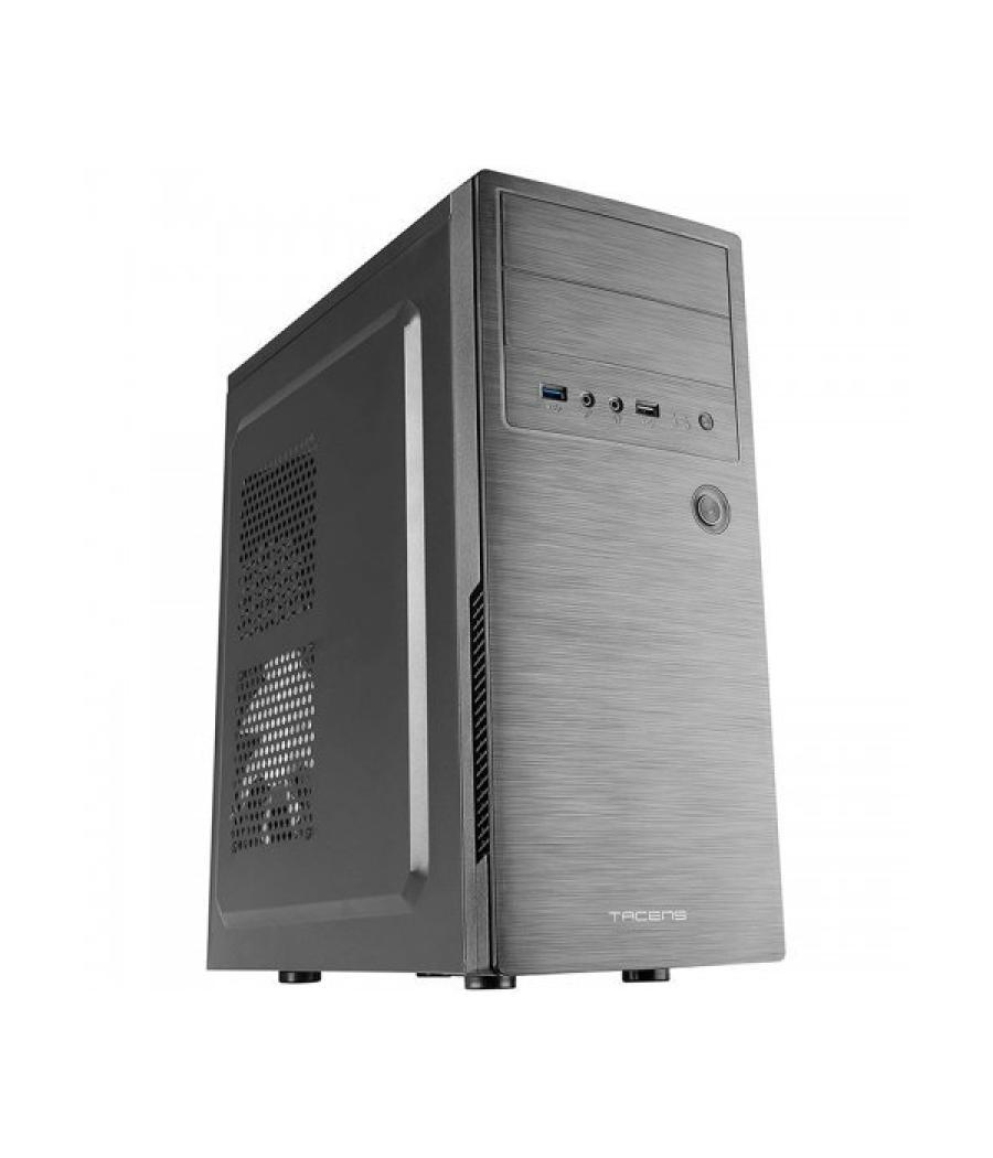 Caja atx semitorre tacens initiox black frontal con acabado aluminio pulido 2xbahia externa 5.25 2xusb 3.0 1xusb 2.0 sin fuente 