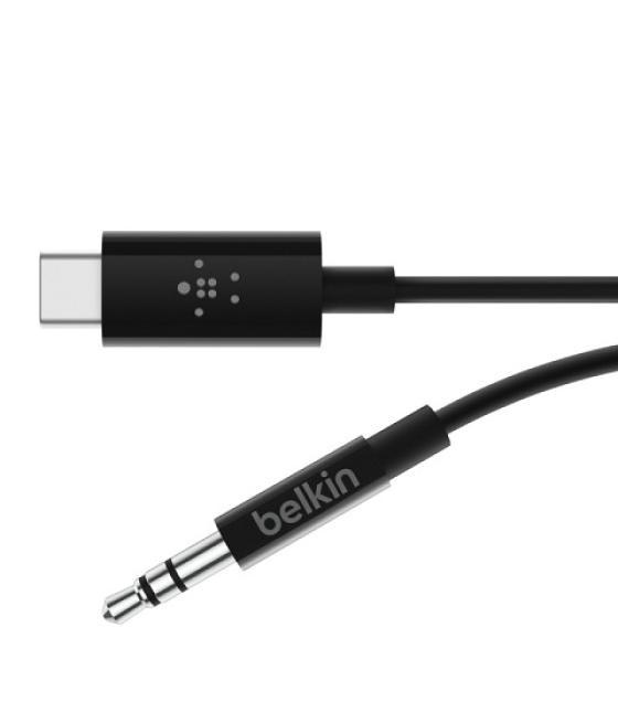 Cable de audio belkin f7u079bt03-blk usb-c a jack 3.5mm rockstar