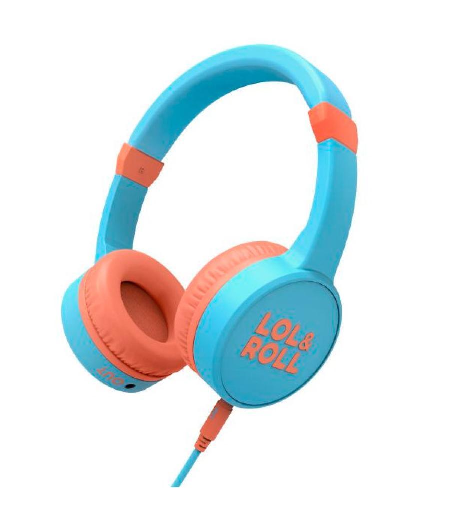 Headset infantil energy sistem lol&roll pop kids azul ajuste de tamaño limitacion de volumen micro integrado jack 3.5mm in/out