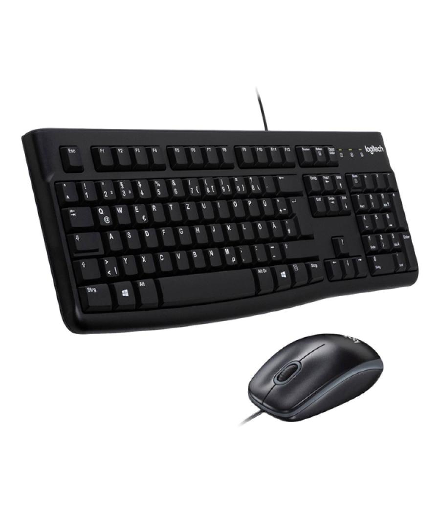 Pack teclado y mouse logitech mk120 aleman con cable p/n:920-002540
