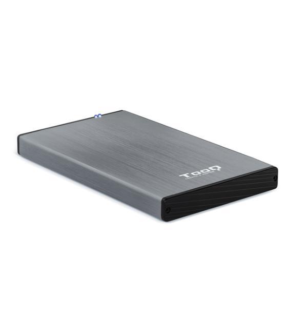 Caja externa 2.5 usb 3.0 tooq tqe-2527g para hd hasta 9,5mm sata usb 3.0/3.1 gen1 gris
