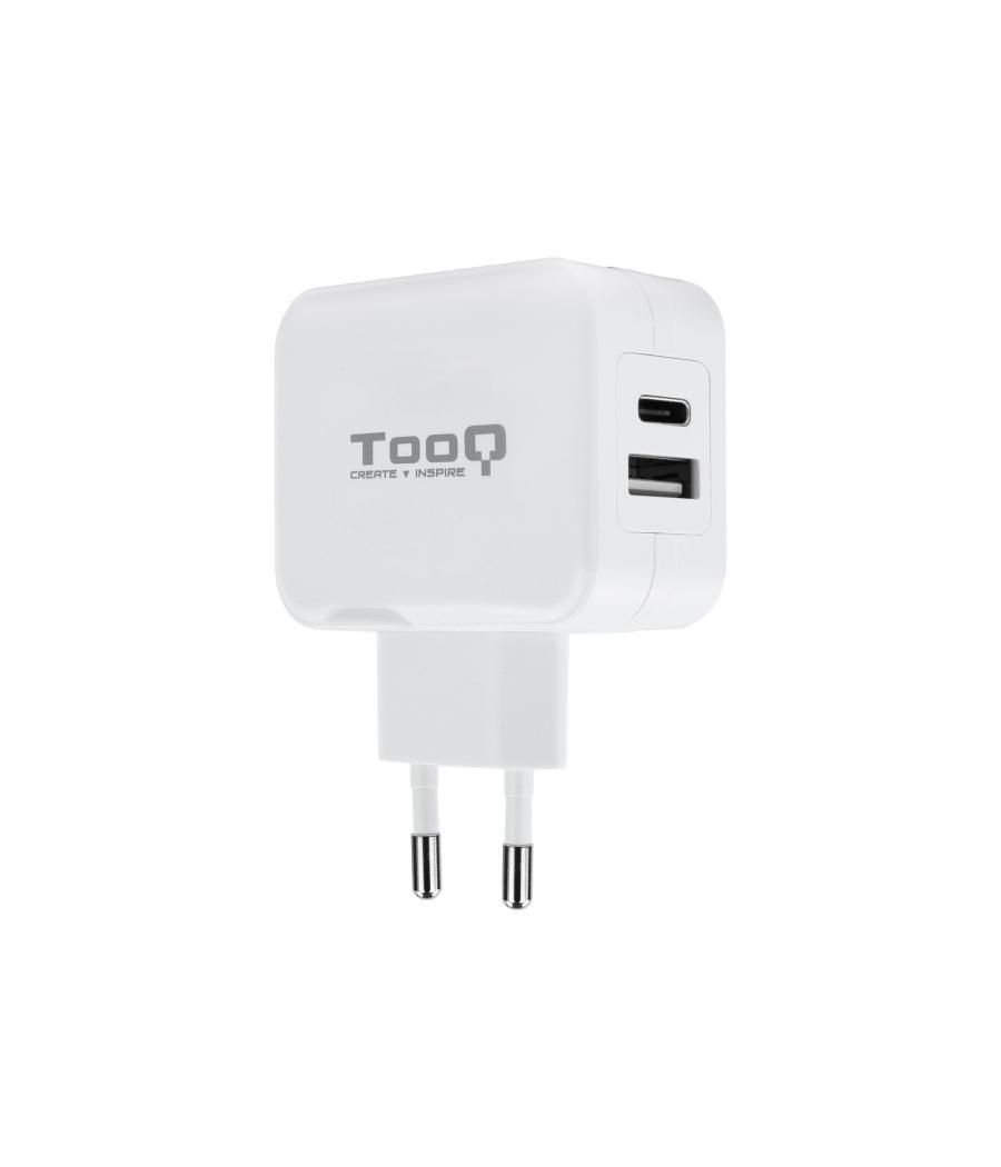 Cargador de pared tooq tqwc-2s02wt usb-c+usb-a 4.8a (27w) total color blanco