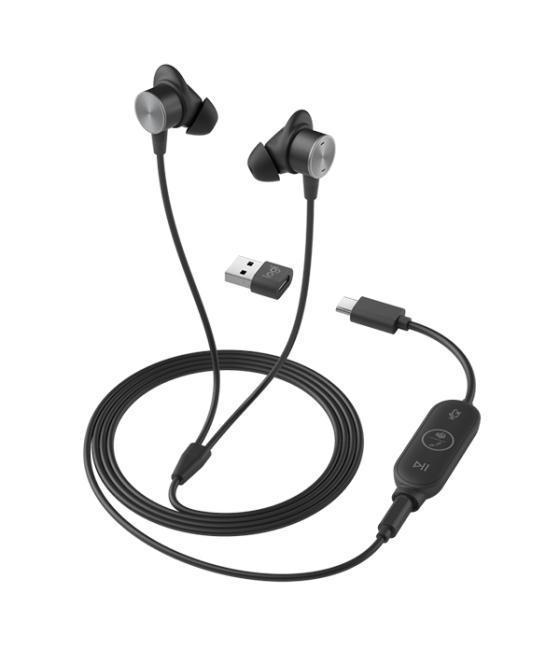 Headset logitech zone wired earbuds graphite usb /usb-c / jack 3.5 p/n: 981-001009