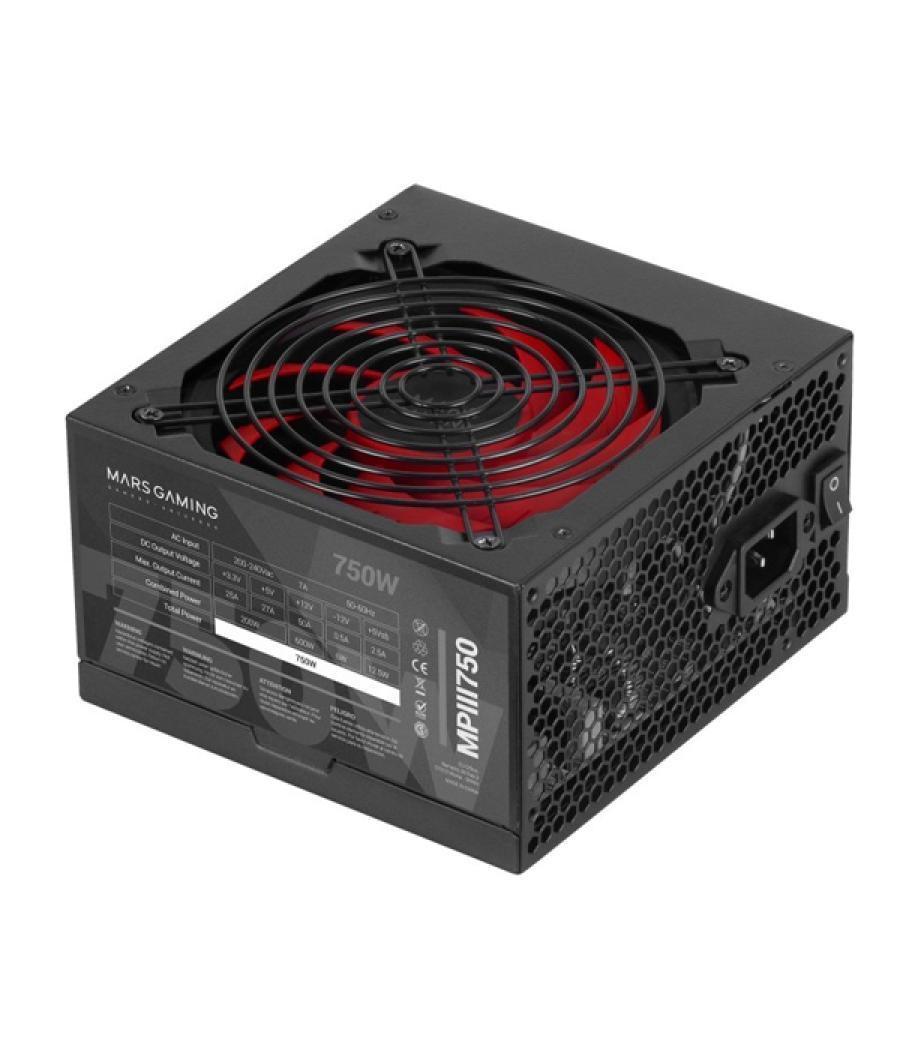 Fuente de alimentacion tacens mars gaming mpiii 750w, eficiencia 85% pfc activo vent 12x12 14db haswell destinada para reparacio