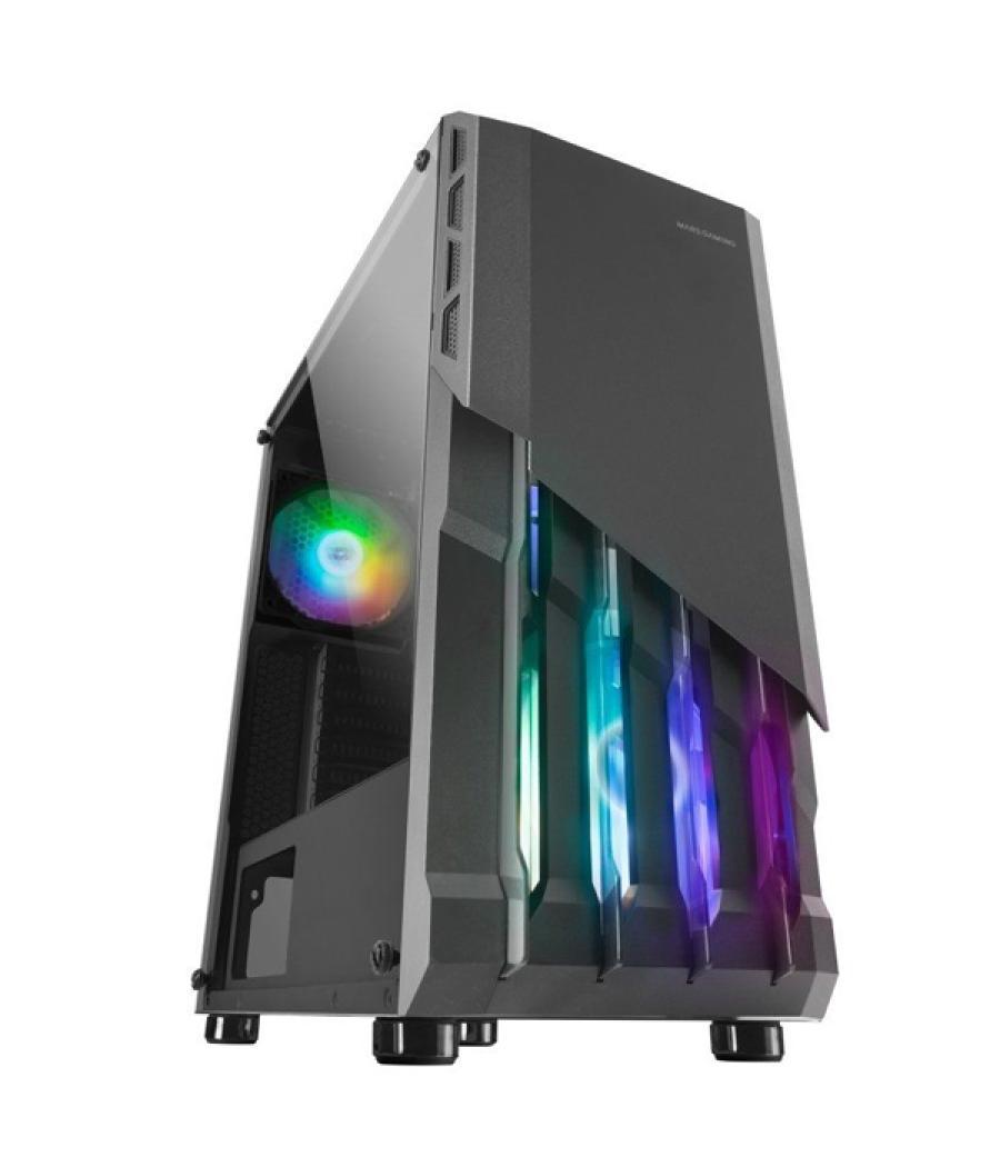 Caja atx semitorre gaming mars gaming mc-x2 black frontal en acero ventiladores frgb sin fuente de alimentacion