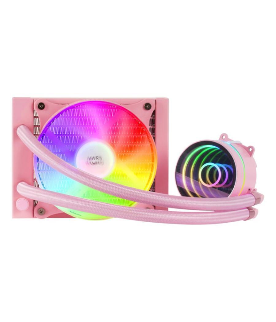 Sistema de refrigerancion liquida mars gaming ml-one120 pink 12x12 iluminacion frgb tpd 200w para procesadores intel y amd