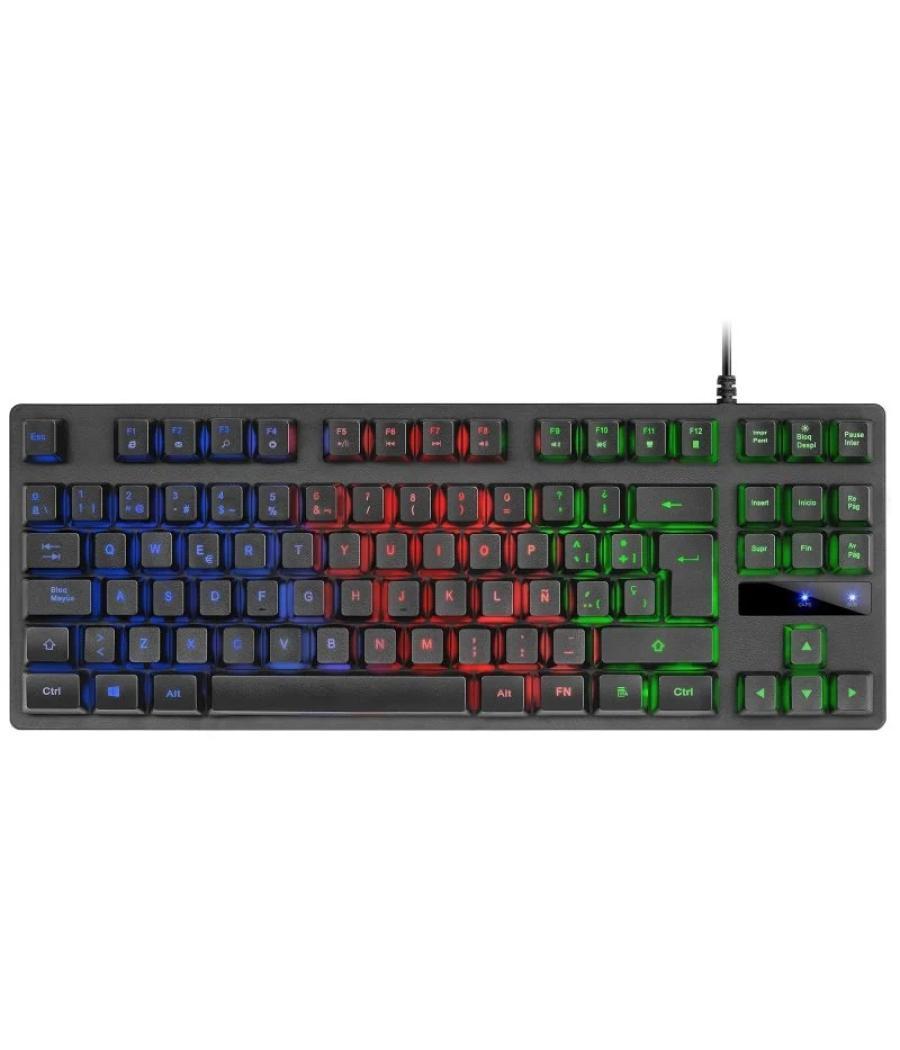 Teclado mars gaming mk02 black tamaño compacto tkl switch hibrido h-mech iluminacion frgb