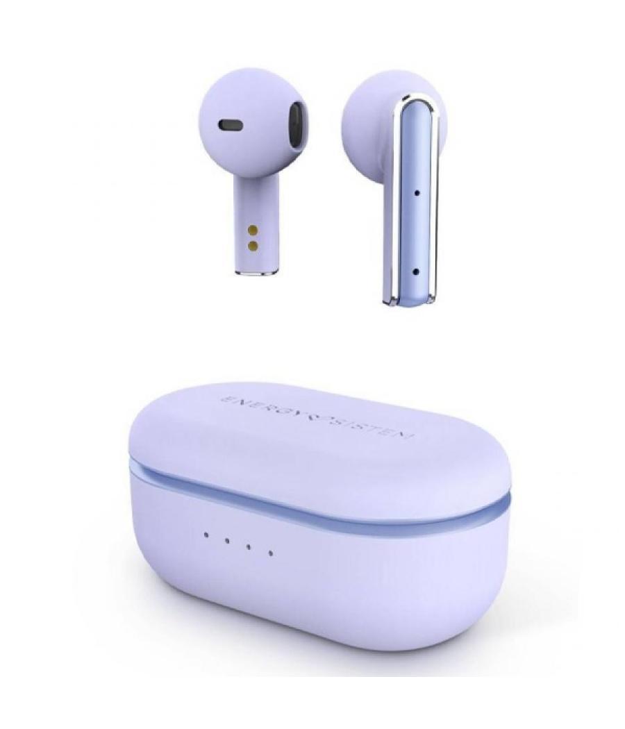 Auricular bluetooth energy sistem style 4 true wireless violet esmart connect y voice assistant, caja de carga,