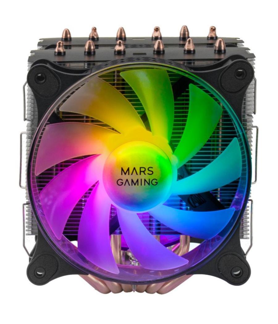 Ventilador con disipador para cpu mars gaming mcpu-xt black dual argb 6 heatpipes tdp 300w doble disipador de de alta densidad d