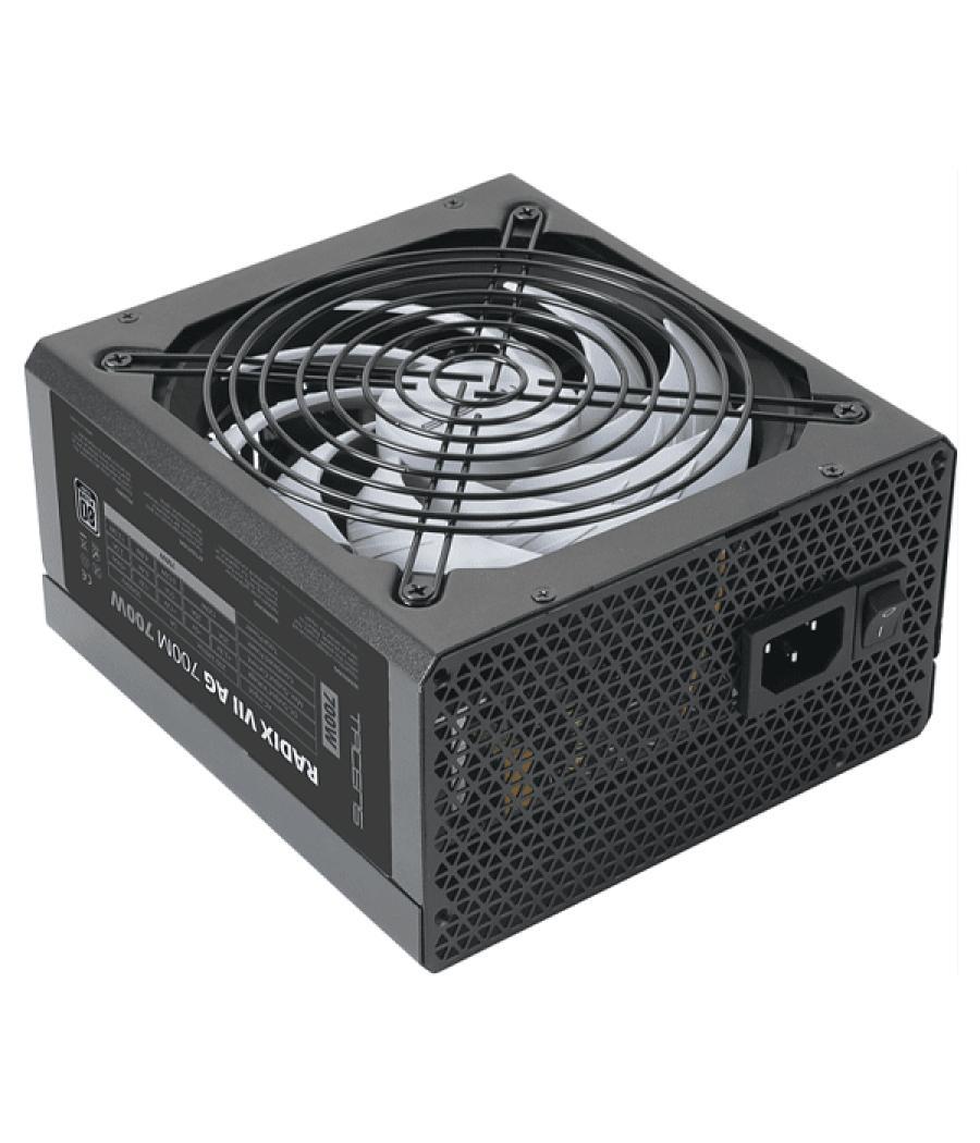 Fuente de alimentacion tacens radix vii ag 700w full modular, certificado 80 plus silver, pfc activo, vent. 14x14cm, 12db, sli y