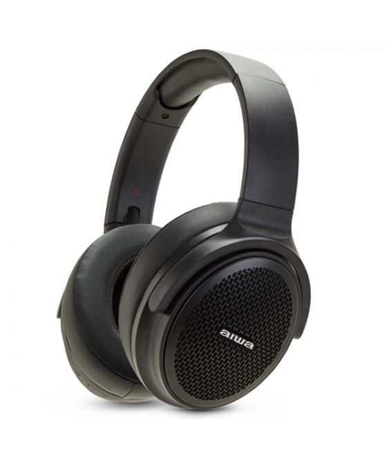Headset bluetoot aiwa hst-250bt/bk black bt 5.0 microfono integrado sistema de atenuacion de ruido entrada aux 3.5mm ranura micr