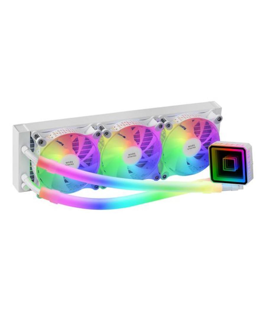 Sistema de refrigeracion liquida mars gaming ml-ultra360 white 3x12cm iluminacion argb (adressable) tpd 650w para procesadores i