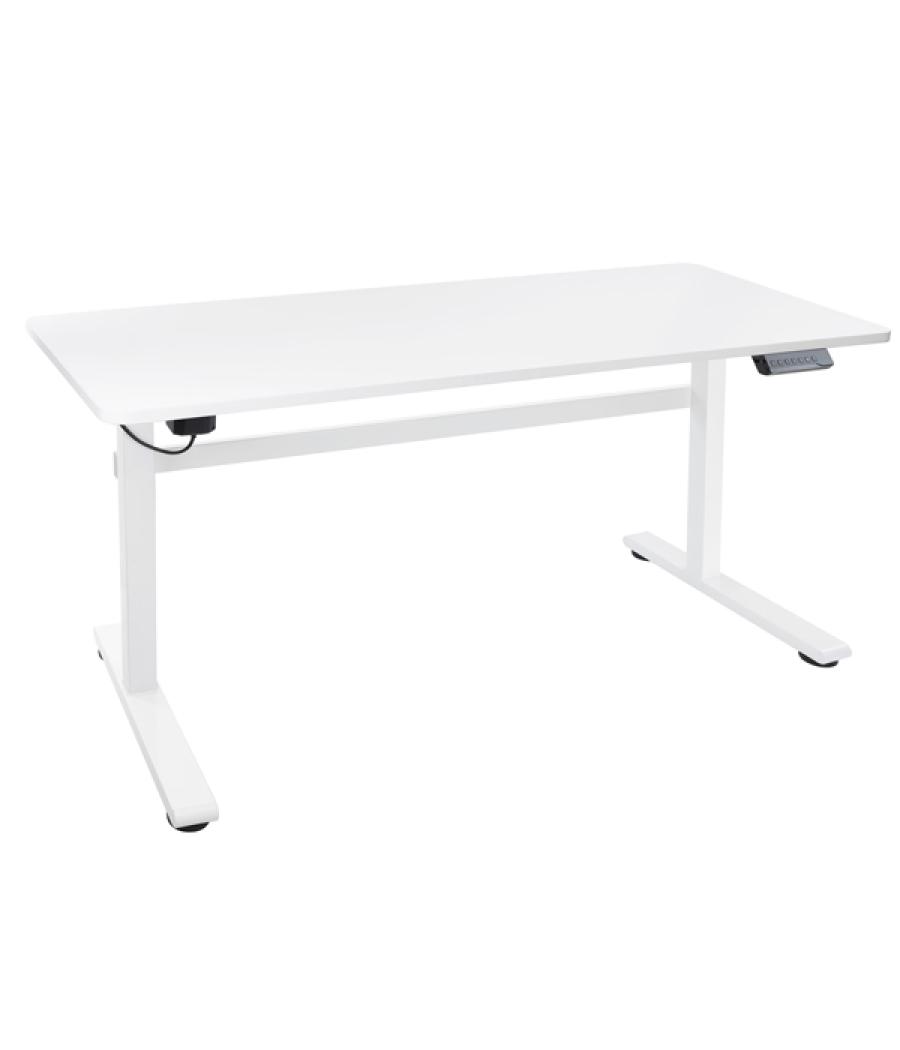 Mesa de escritorio motorizada tooq tqessd01-bk atlas white estructura de acero y tablero de mdf 18mm 1400x600mm altura regulable