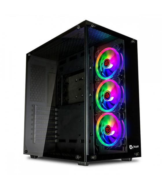 Caja atx semitorre gaming talius cronos black rgb cristal templado usb 3.0