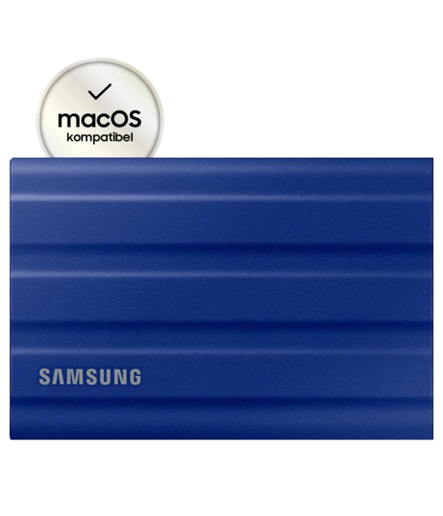 Disco m.2 externo t7 shield pcie nvme usb 3.2 samsung mu-pe1t0r/eu 1tb blue