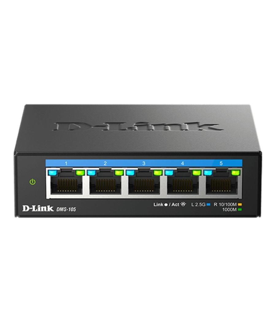 Switch no gestionable dlink dms-105 5p multigigabit 2,5g carcasa metalica sobremesa no rack