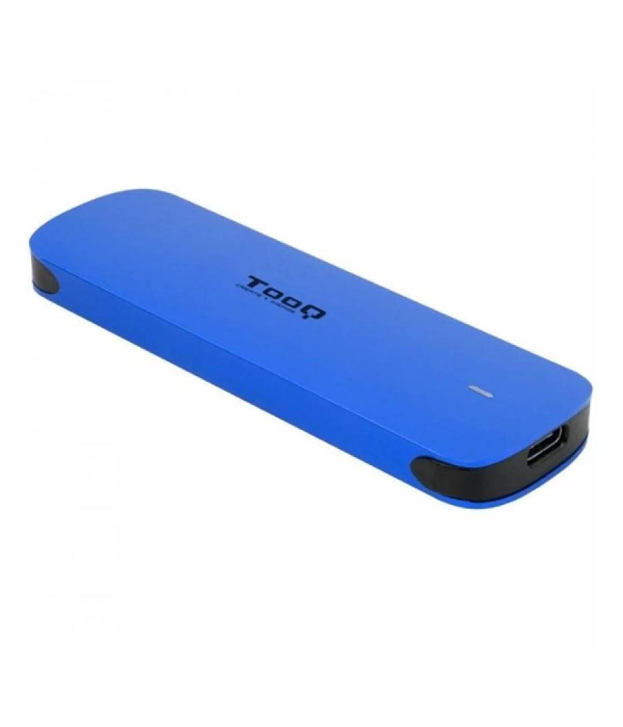 Caja externa m.2 usb-c tooq tqe-2201bl para m.2 nvme pcie usb 3.1 gen2 aluminio azul