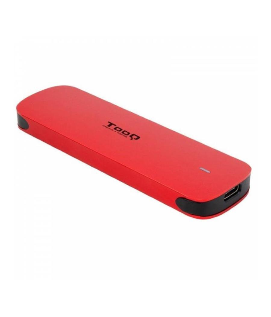 Caja externa m.2 usb-c tooq tqe-2201r para m.2 nvme pcie usb 3.1 gen2 aluminio rojo