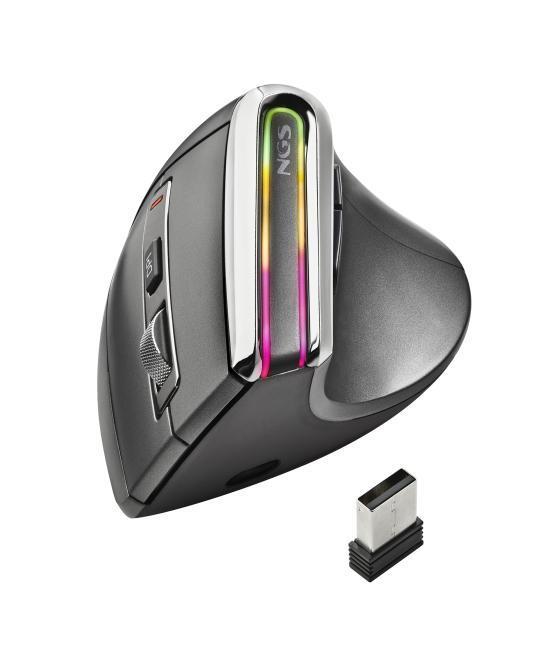Mouse ngs wireless ergo gaming rgb evo karma vertical recargable luces led conexion multimodo