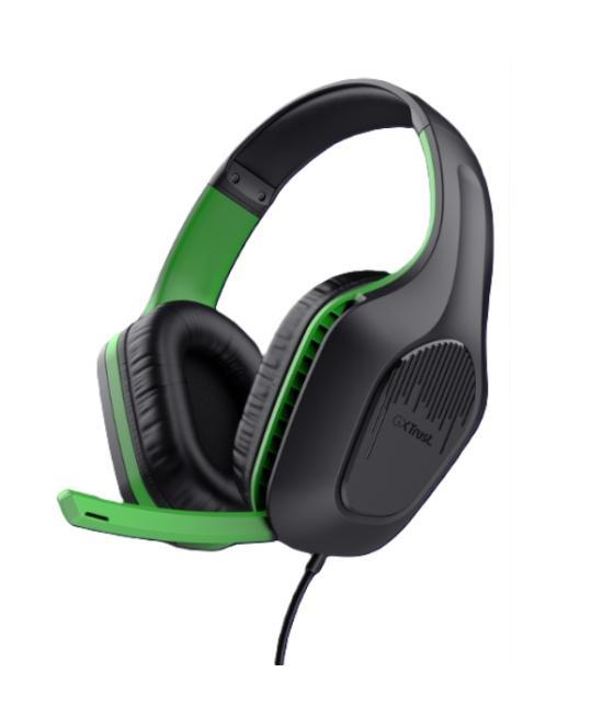 Headset trust gaming gxt 415x zirox xbox ligeros, microfono plegable, negro/verde 24994