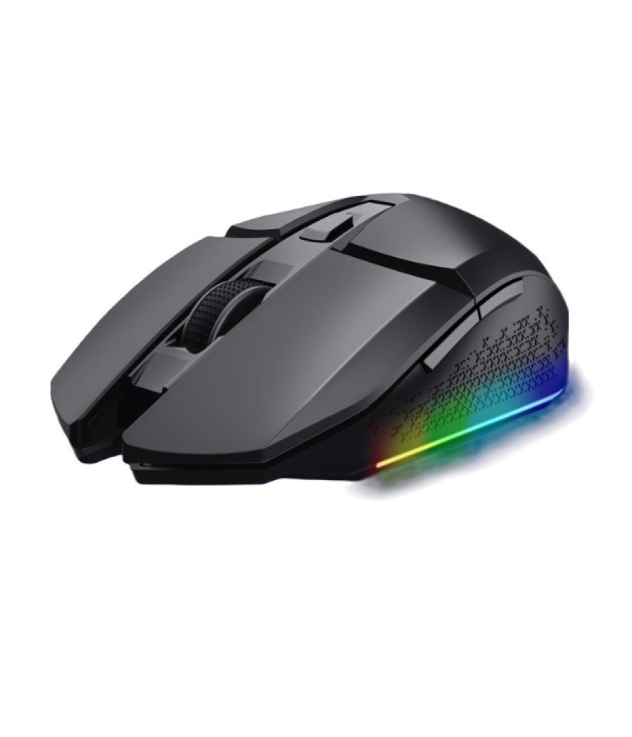 Mouse trust gaming wireless rgb gxt 110 felox iluminacion led, 6 botones, negro 25037