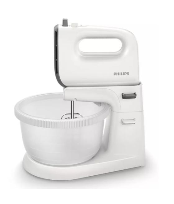 Amasadora philips hr3745/00 color blanco doble varilla motor 450w 5 velocidades y turbo recipiente 3l